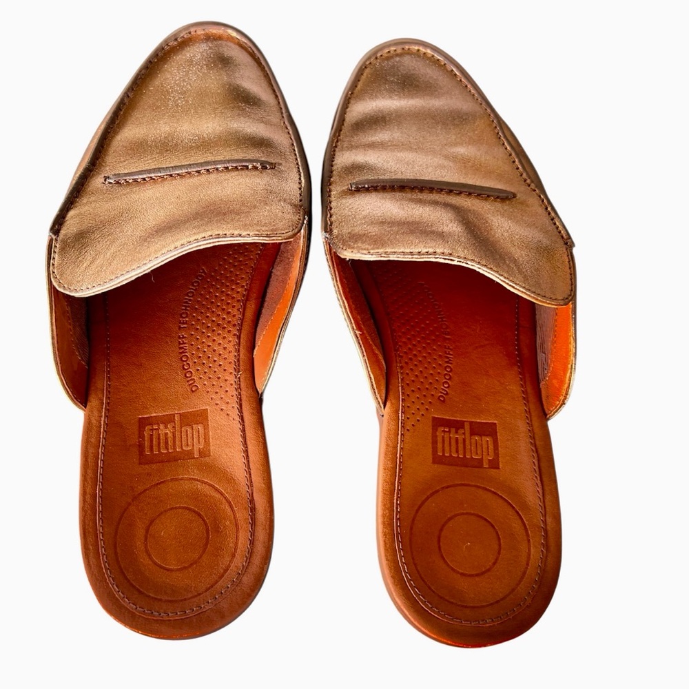FitFlop Women’s Slide Loafer Bronze Brown Sandals Size US 7